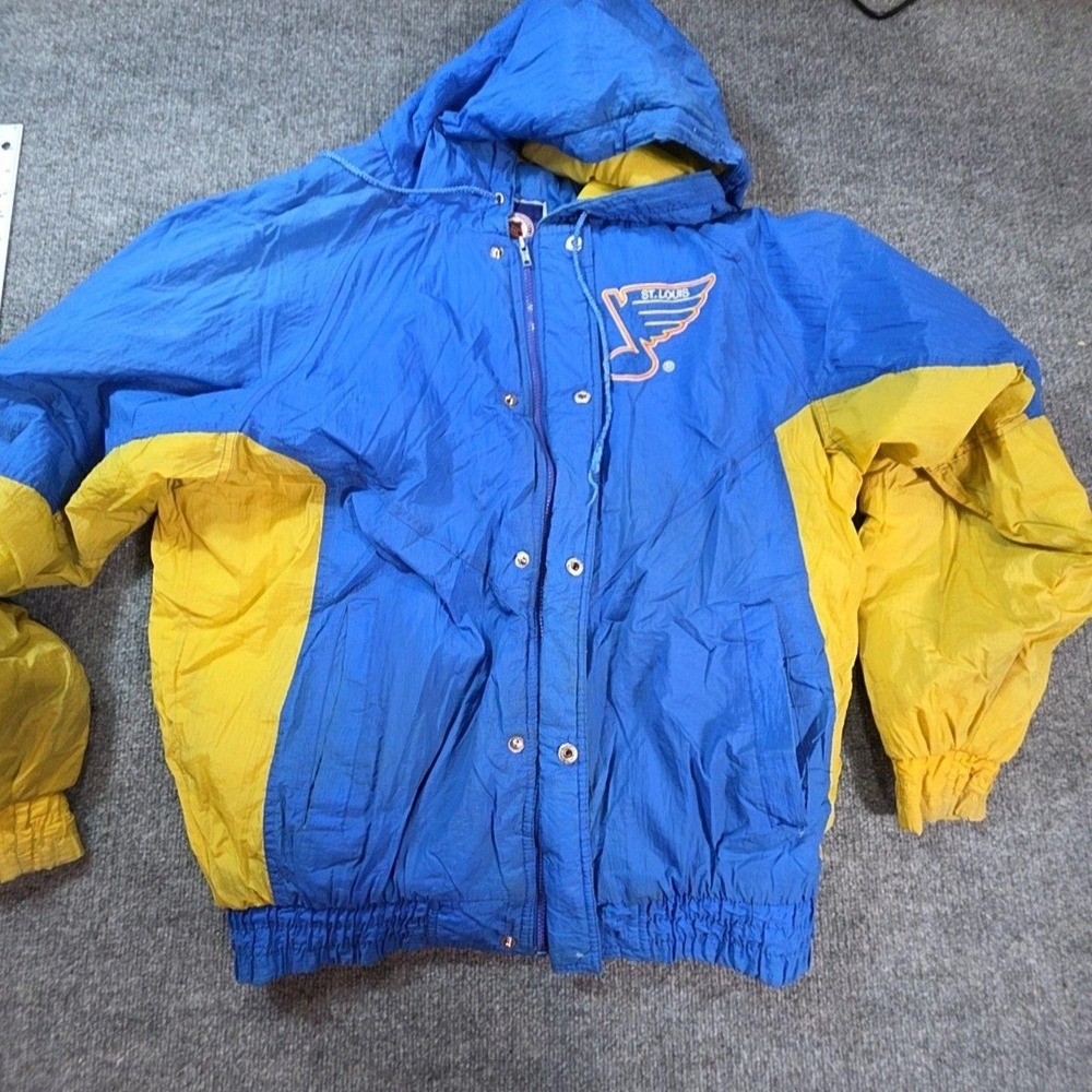 Vintage St. Louis Blues Jacket Mens XL Blue Yellow NHL Hockey Competitor 90s